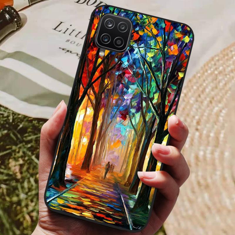 For Samsung Galaxy A12 Case Phone Cover Silicon Soft Back Cases For Samsung A12 Case Cat Fashion Bumper for Samsung A 12 Coque