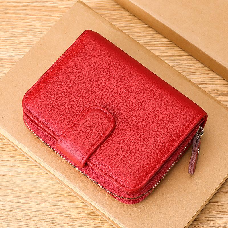 

Кошелек для водительского удостоверения из первого слоя коровьей кожи, мужской и женский многофункциональный кожаный кардхолдер большой вместимости, защита от кражи данных, кошелек для ID. красный