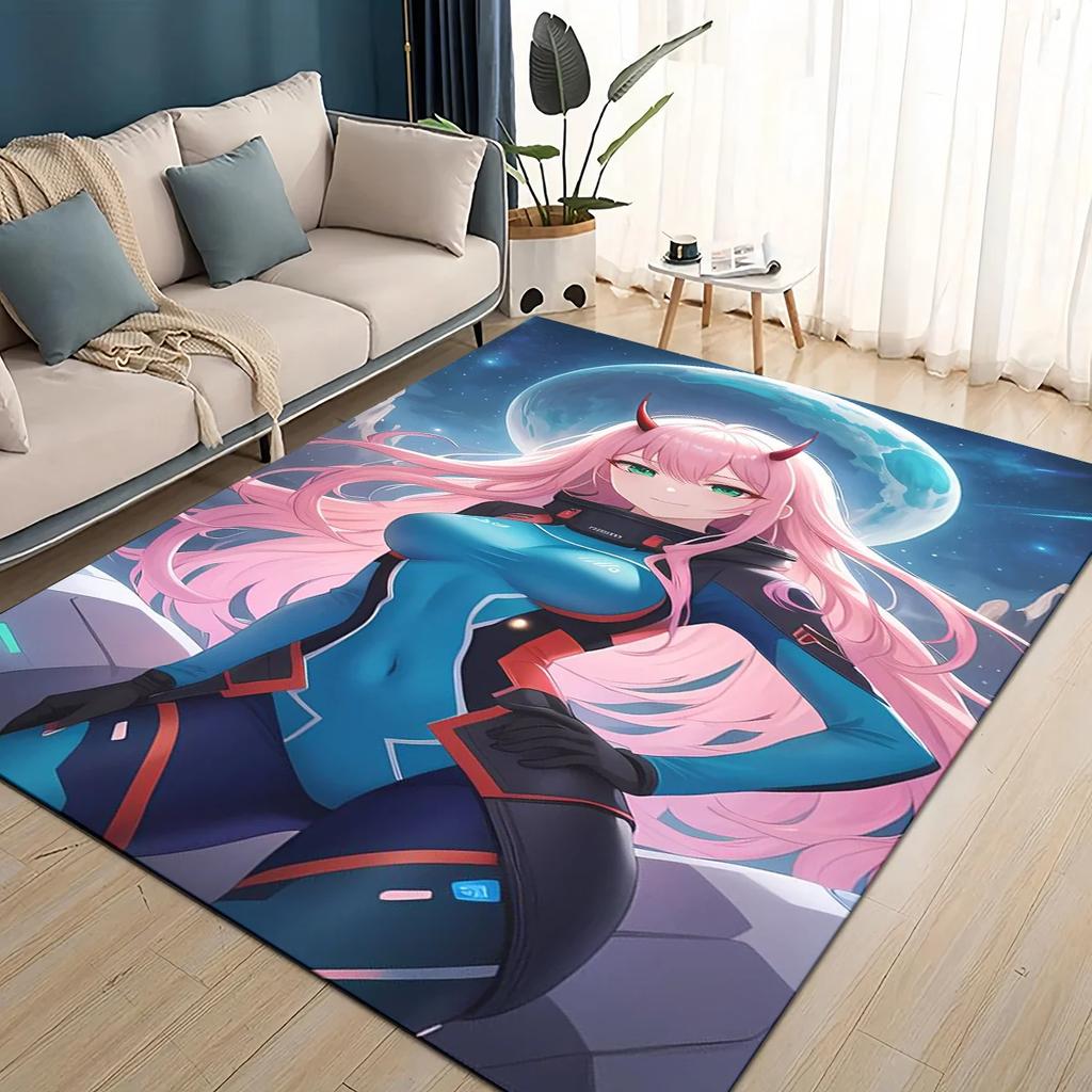 27 Style Cartoon Zero Two DARLING in The FRANXX Carpet Rug for Living Room Bedroom Home Sofa Decoration,Kids Non-slip Floor Mat