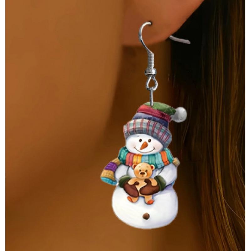 Santa Claus & Christmas Tree Acrylic Earrings