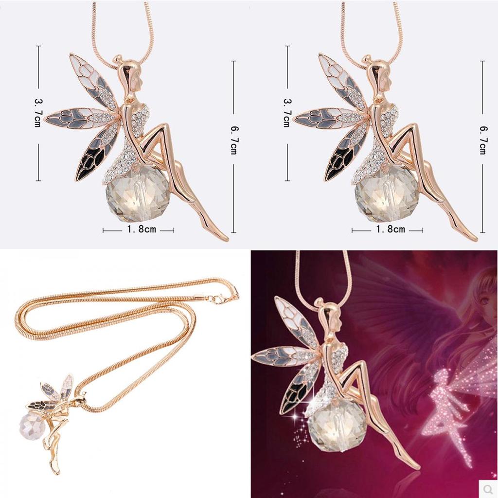 Floral Angel Wing Necklace Alloy Fashion Jewelry Stylish Accessory Gift For Her Birthday Wedding