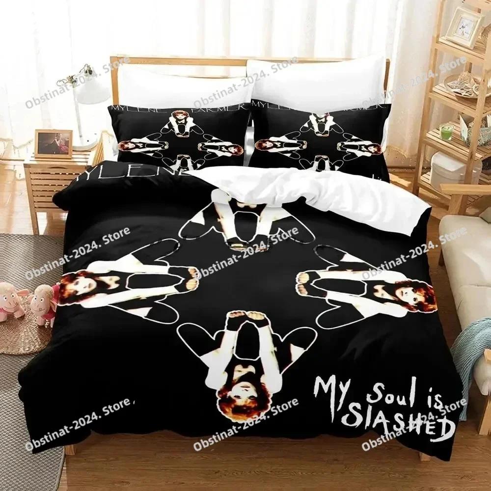 Single Mylene Farmer Bedding Set Duvet Cover Full Queen King Size Pillowcase Bed Printed Bed Set Aldult Kid Bedroom Single Twin