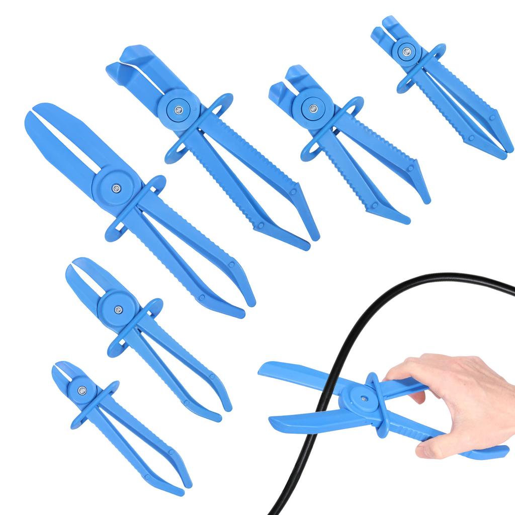 6er-Pack Nylon-Schlauchklemmenzangen-Set Präzise Kraftstoffleitungs-Klemmenzangen für Kfz-Flexible Schläuche Brems-, Kühlmittel- und Kraftstoffleitungen