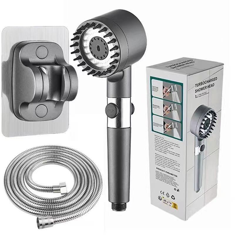 

Ion drop shower head with handheld filter shower, turbocharger with multiple spray modes, built-in filter on/off switch