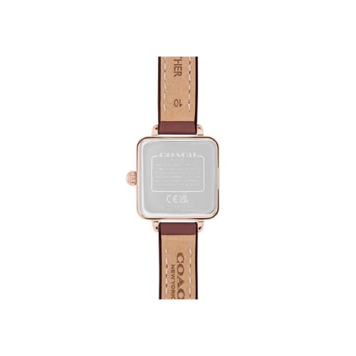 Coach Women's CASS Square Watch In Pink and Wine Red with Leather Strap (14504229)