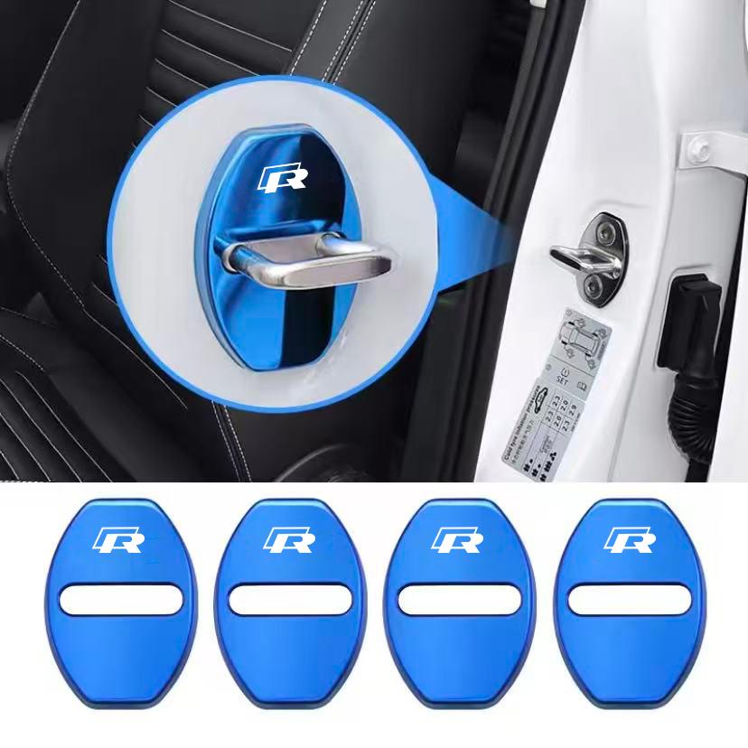4Pcs Metal Car Door Lock Buckle Cover Protective Covers Hub Cap For VW GTI Polo Golf Passat B6 B7 B8 Tiguan Jetta T-ROC Taigo CC vhcp29