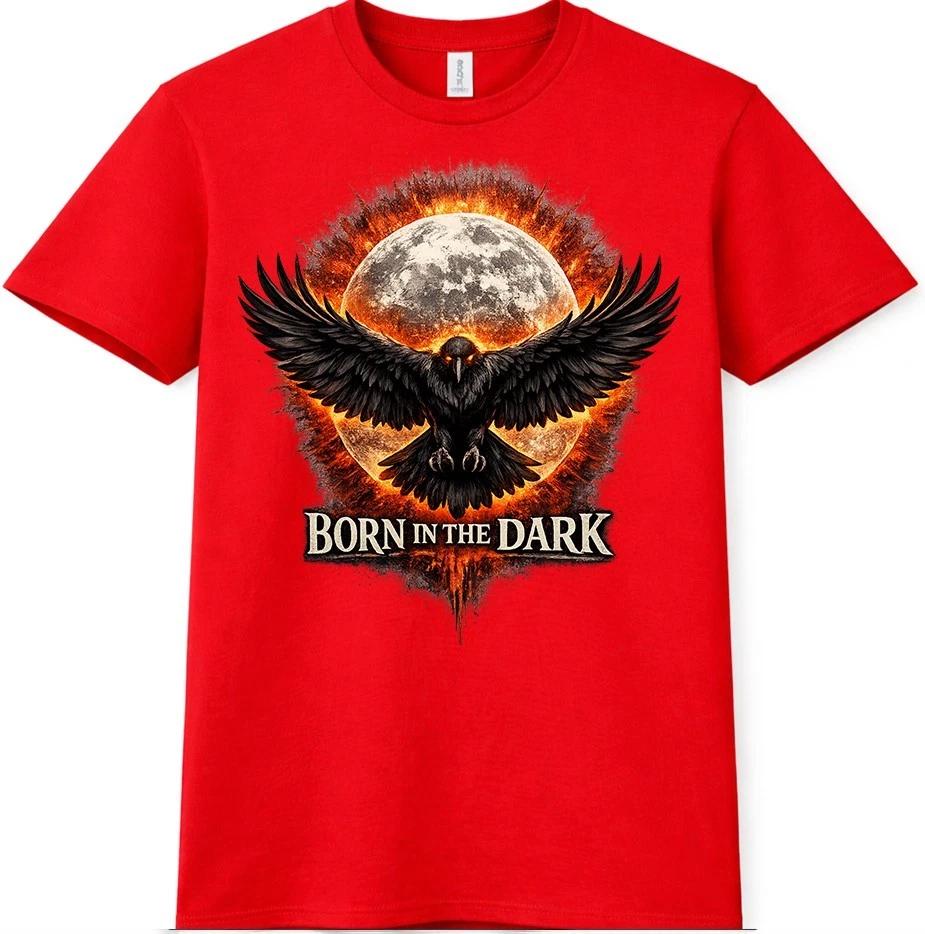 Gothic Raven T-Shirt Crow Moon Horror Bird Tattoo Style Punk Gift Graphic Tee M