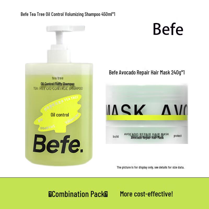 BeFe Tea Tree Oil Control Shampoo & Avocado Hair Mask Set