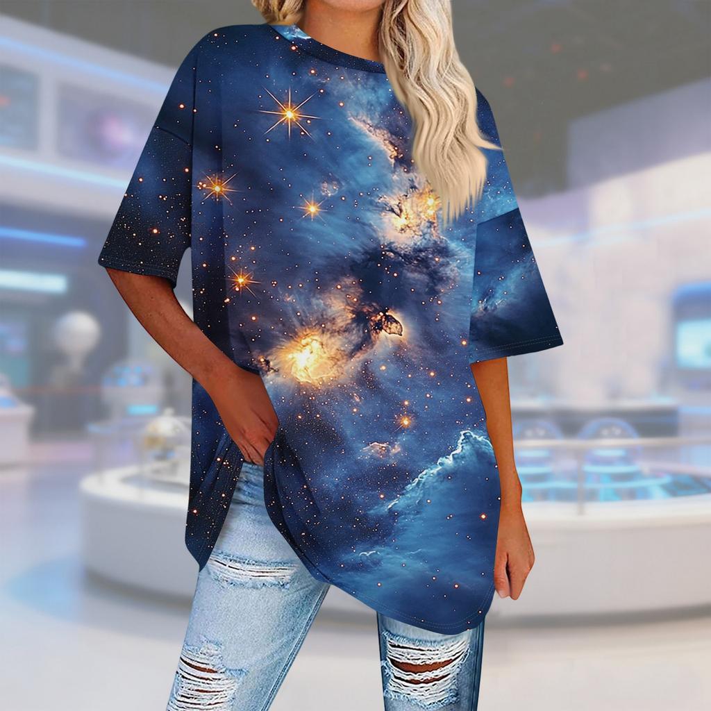 Damski T-shirt Tee Nadruk Krótki Rękaw Codzienny Weekendowy Moda Podstawowy Regularny Top St. dzień Patryka