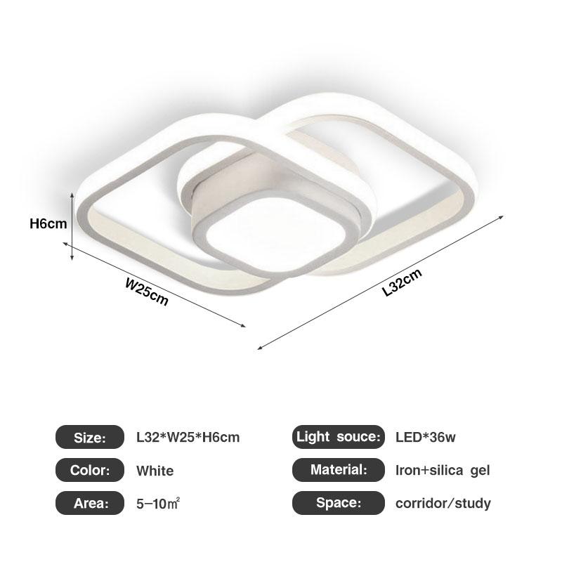 Plafoniere LED de interior cu reglare RC pentru balcon, coridor, lămpi de tavan LED nordice negre albe pentru dormitor, sufragerie