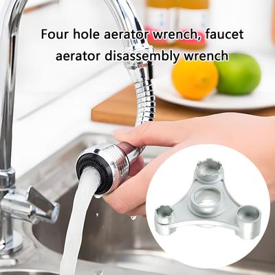 4otvorový klíč na perlátor Nástroj z uhlíkové oceli pro instalaci a demontáž vodovodní baterie s ergonomickou rukojetí