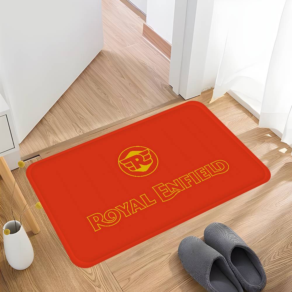R-Royal E-Enfield Logo Room Mats Retro Multiple Choice Living Room Kitchen Rug Non-Slip Welcome Rug 40x60cm