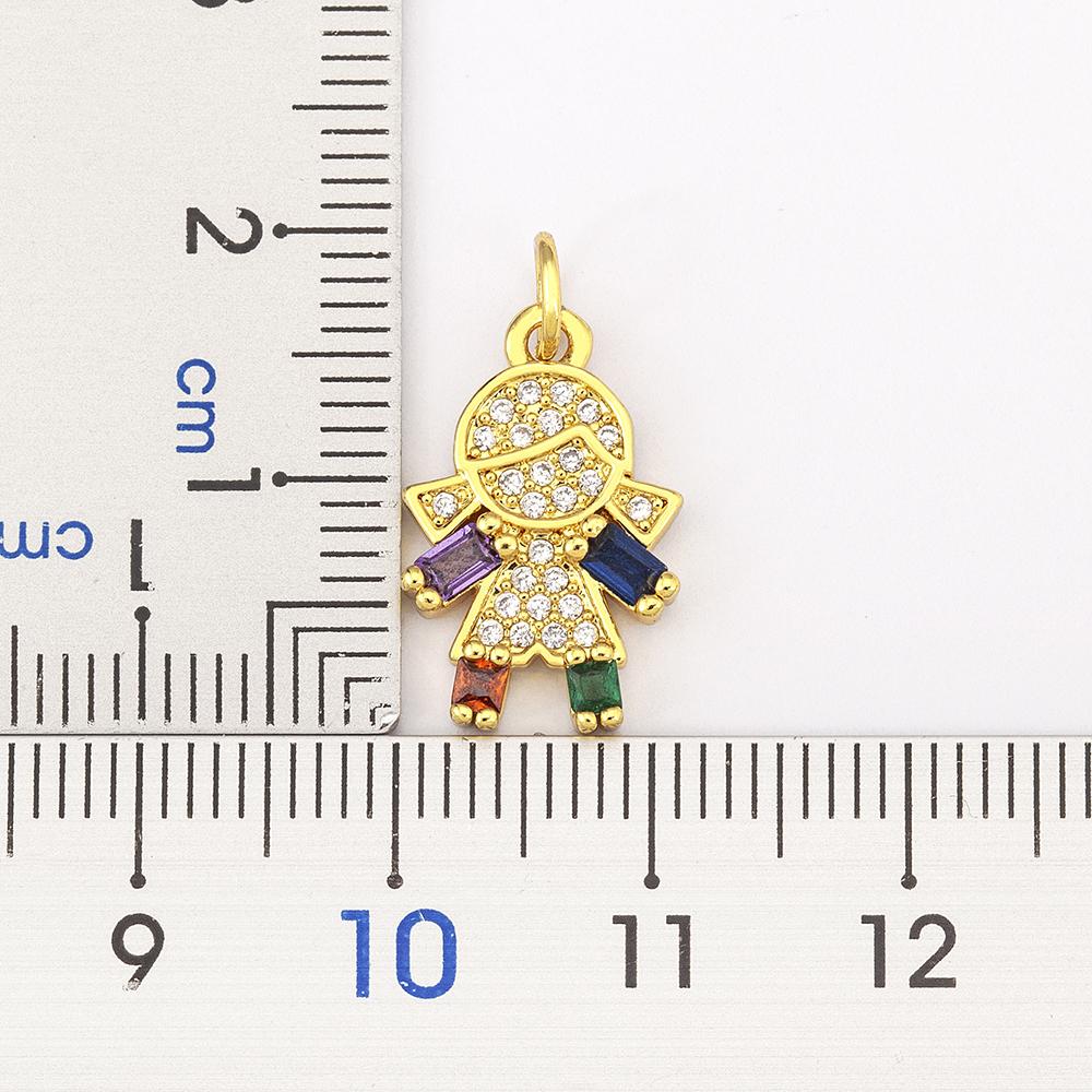 Nidin New Boy/Girl Pendant Choker Jewelry Zircon Necklaces Accessories For Mom Kids Parent-child Anniversary Gifts Wholesale