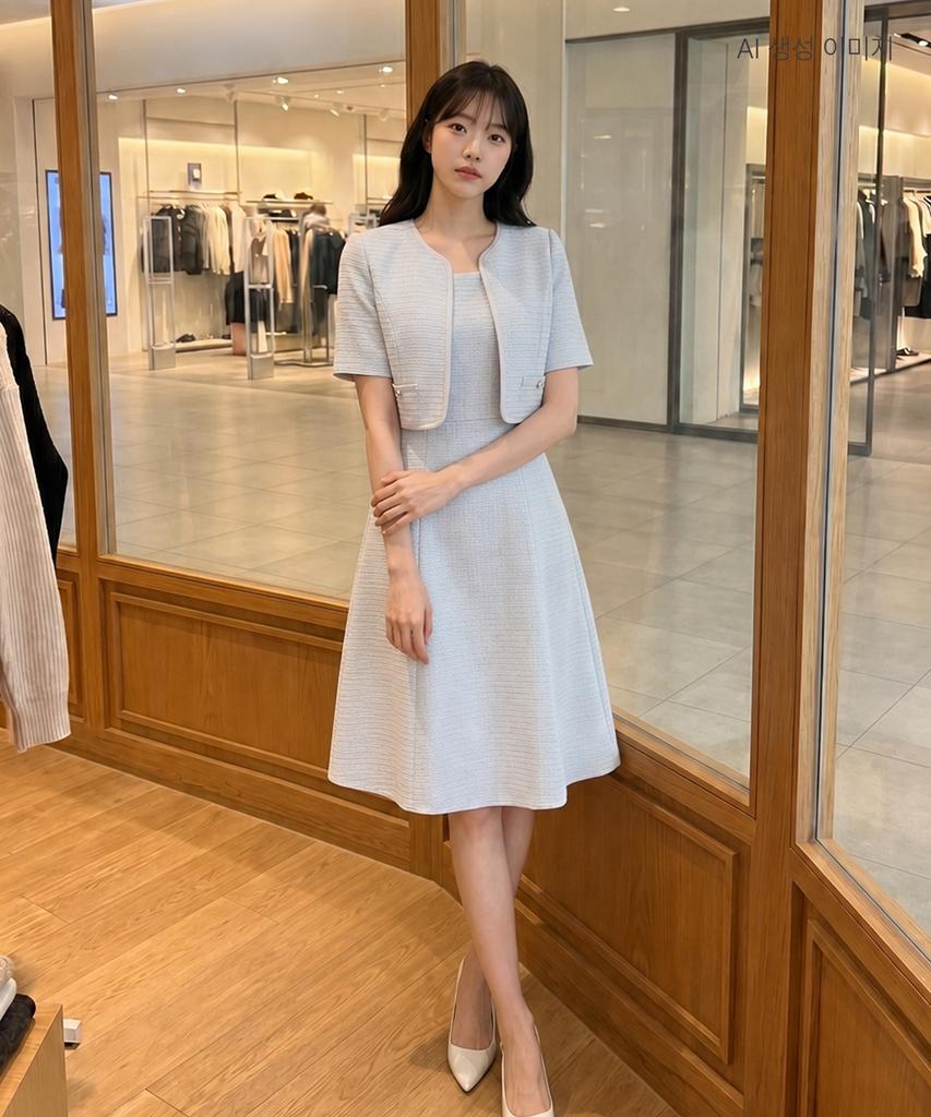 Roem Jacket-Style 2-In-1 Tweed Long Dress Rmowg26St3