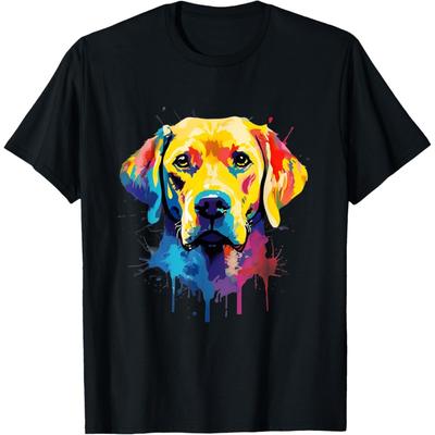 Colourful Labrador Yellow Golden Lab Retriever Splash Paint T-Shirt