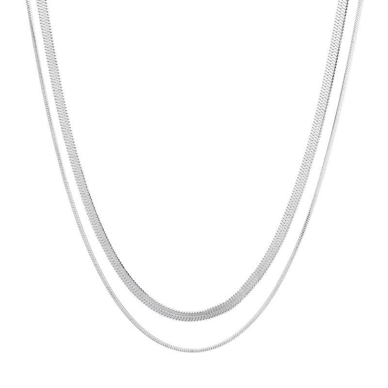 Double Layer Snake Bone Chain Choker - Trendy Women's Hip Hop Necklace