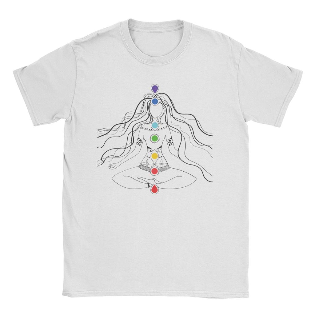 Chakras Spiritual Meditation Zen Om Buddhism Energy Unisexs T Shirts Leisure Tees Short Sleeve Crewneck TShirt