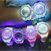 New colorful lights personalized rhinestone led Harajuku fashion trend male and female students couple quartz watch