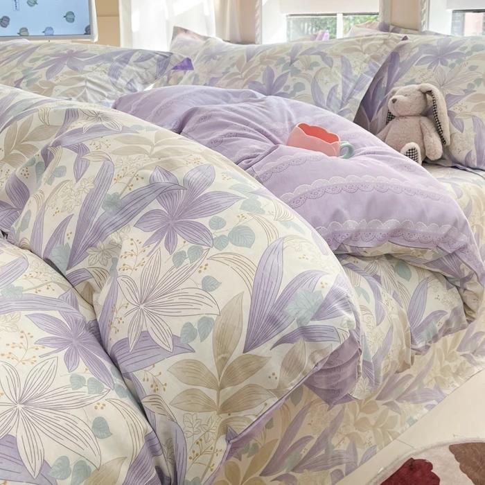 

3pc/Set 100% Cotton Duvet Cover,Soft Skin-Friendly Fabric For Single Twin Multi-Size Bedding quilt cover set With Zipper,No Fill 150x200cm 3pc