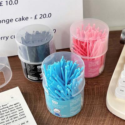 100 יח'/סט מסיר דבק להארכת ריסים צמר גפן דו-ראשי ניקוי אף שפתיים ליפסטיק אוזניים מקלון צמר גפן לאיפור מקלון צמר גפן