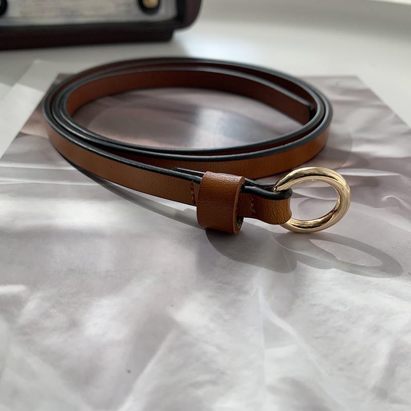 

Trendy Womens Genuine Leather Slim Waist Belt Essential Black Color For Dresses And Daily Wear жёлтый