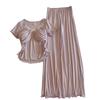 Women's Modal Pajama Set: Summer Short Sleeve & Long Pants with Chest Pad