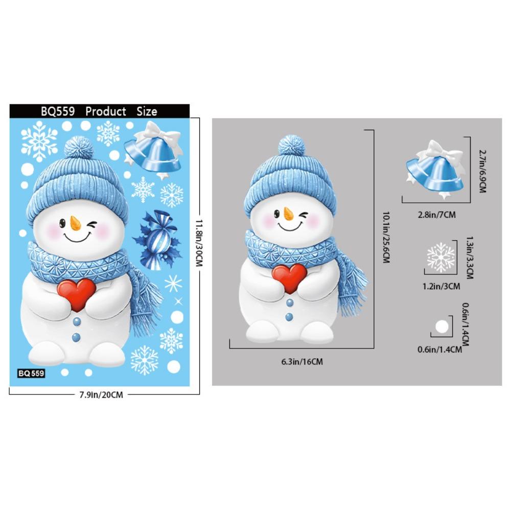 Christmas Static Cling Window Stickers Santa Snowman Reindeer Snowflake Designs for Windows Store Displays Holiday Party Decor