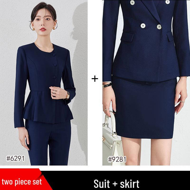 Women's High-End Professional Suit for Spring and Autumn: Elegant Attire for Hotel Managers, Front Desk Reception, and Beauty Salon Staff.