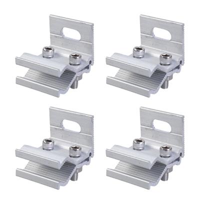 4pcs Solar Panel Mounting Clamps High Efficiency Clamps Corrosion Resistant Easy Installation Clamps for Roof Ground Use