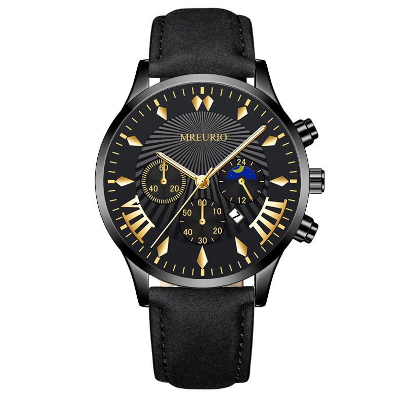 

Mens Fashion Quartz Watch With Calendar And Moon Phase For Business And Casual Wear Style 1
