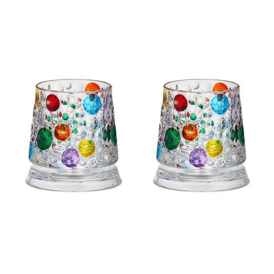 Wirbelndes Whiskey-Glas mit drehbarer Basis, 360-Grad-Wirbelgläser für Bourbon, 260 ml handbemaltes Spirituosenglas, Stressabbau-Geschenk für Männer