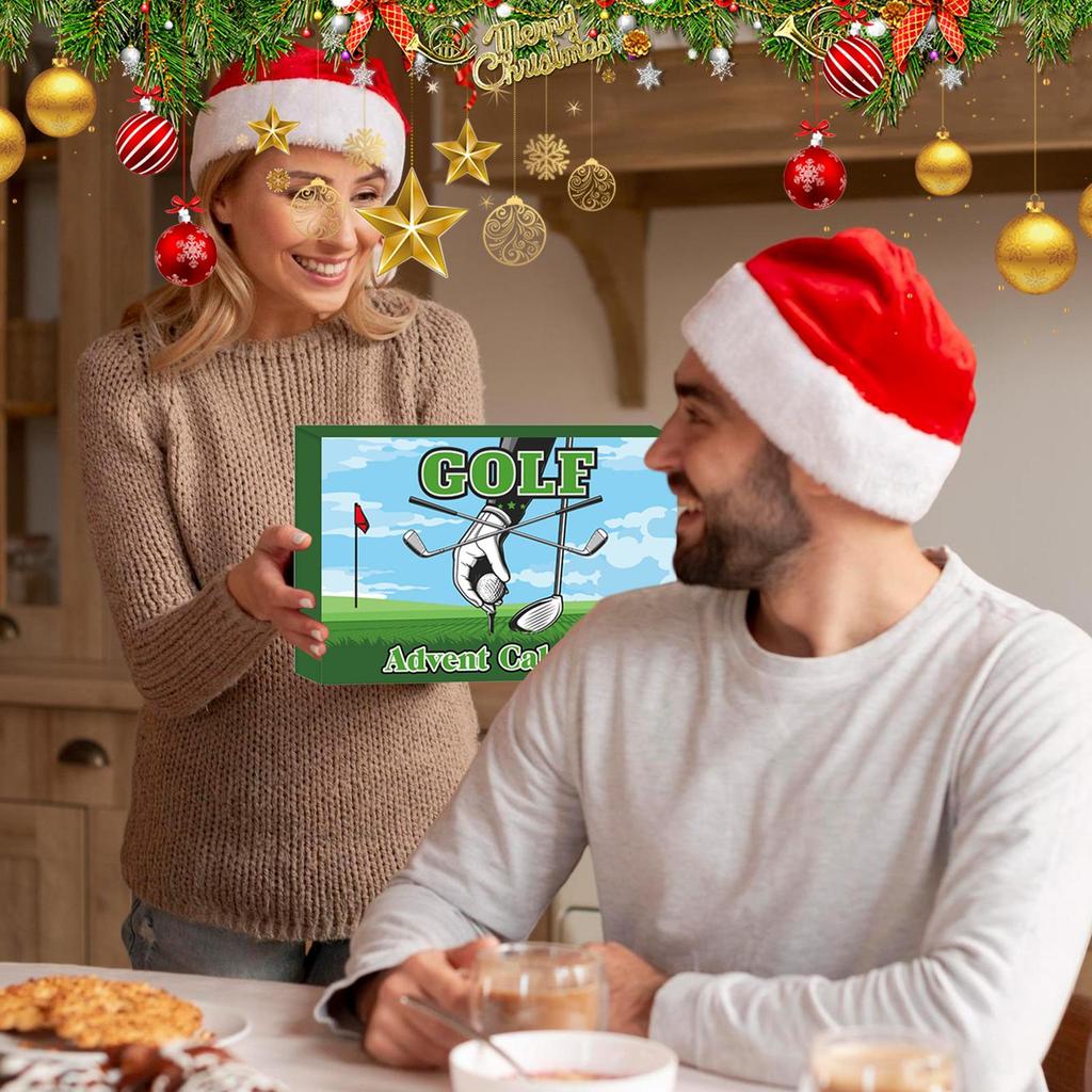 Christmas Countdown Calendar Golf 24 Days Markers Tees Balls Golf Advent Calendar Golf Themed Gift Creative Holiday Surprise