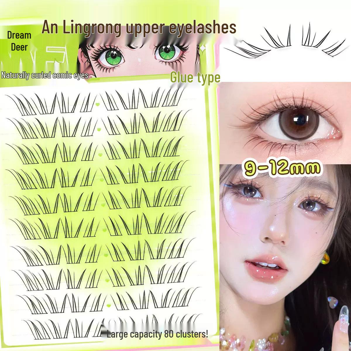 Meng Lu An Ling Rong Natural Clustered False Eyelashes - Cool Chinese Style, Glue-On Upper Lashes