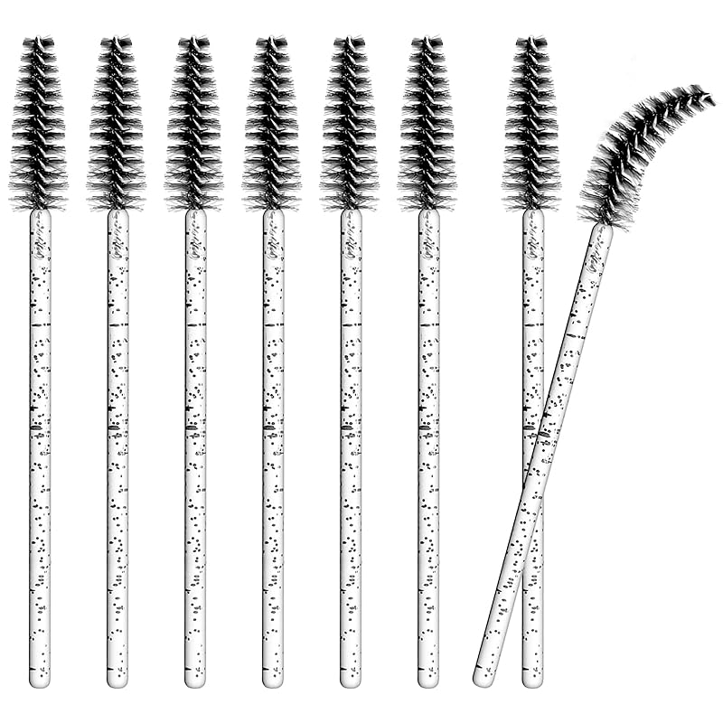 100 PCS Disposable Mascara Wands, Eyelash Mascara Brushes, Eyebrow Spoolies Brush, Plastic Makeup Brushes, Applicator for Eyelashes Extension Black-50 pcs