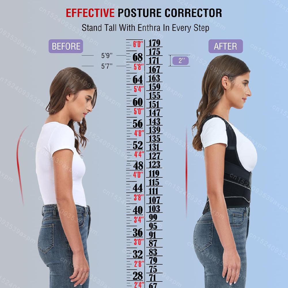 Langlebiger und sicherer Haltungskorrektor für Damen und Herren, verstellbarer Schulterstrecker, Vollrücken-Lendenwirbelstützgürtel, Schmerzlinderung im unteren Rücken