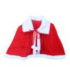 Children's and Women's Santa Claus Costume Set with Gold Velvet Cloak, Shawl, and Christmas Hat