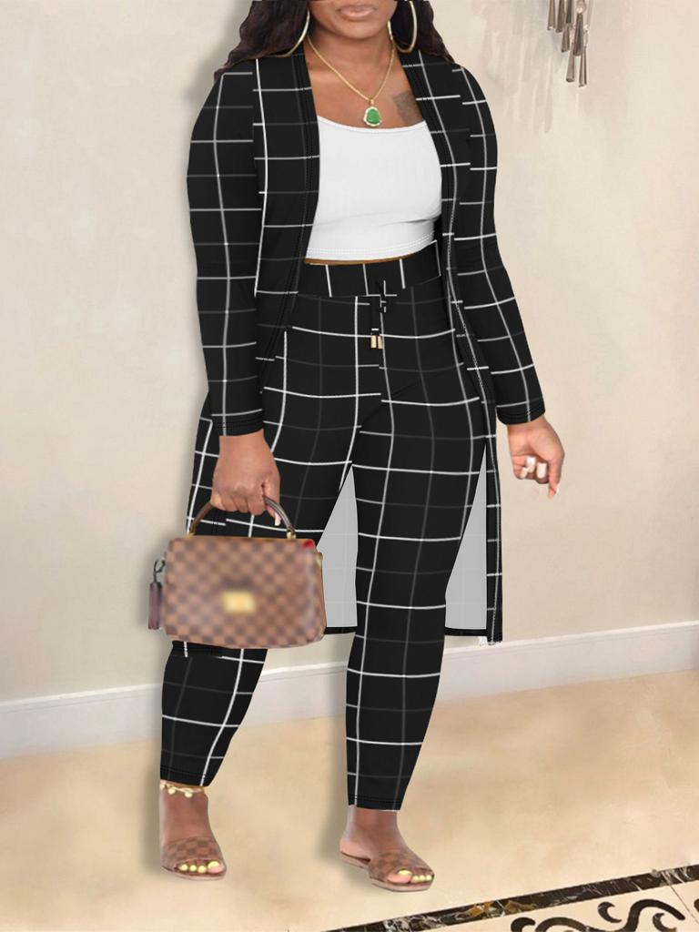 Women's 3-Piece Fashion Sets with Printed Blouse, Pants, and Cardigan in Multiple Colors and Patterns