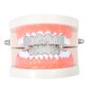 Hip Hop Grillz Gold Grillz Vampire Fangs Micro Inlaid Zircon 18K Gold Teeth Trendy Decorative Grillz