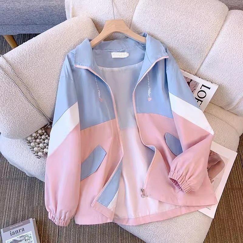 Women's Loose-Fit Hooded Windbreaker Jacket, Winter/Autumn 2025 - Perfect for Students and Sports.