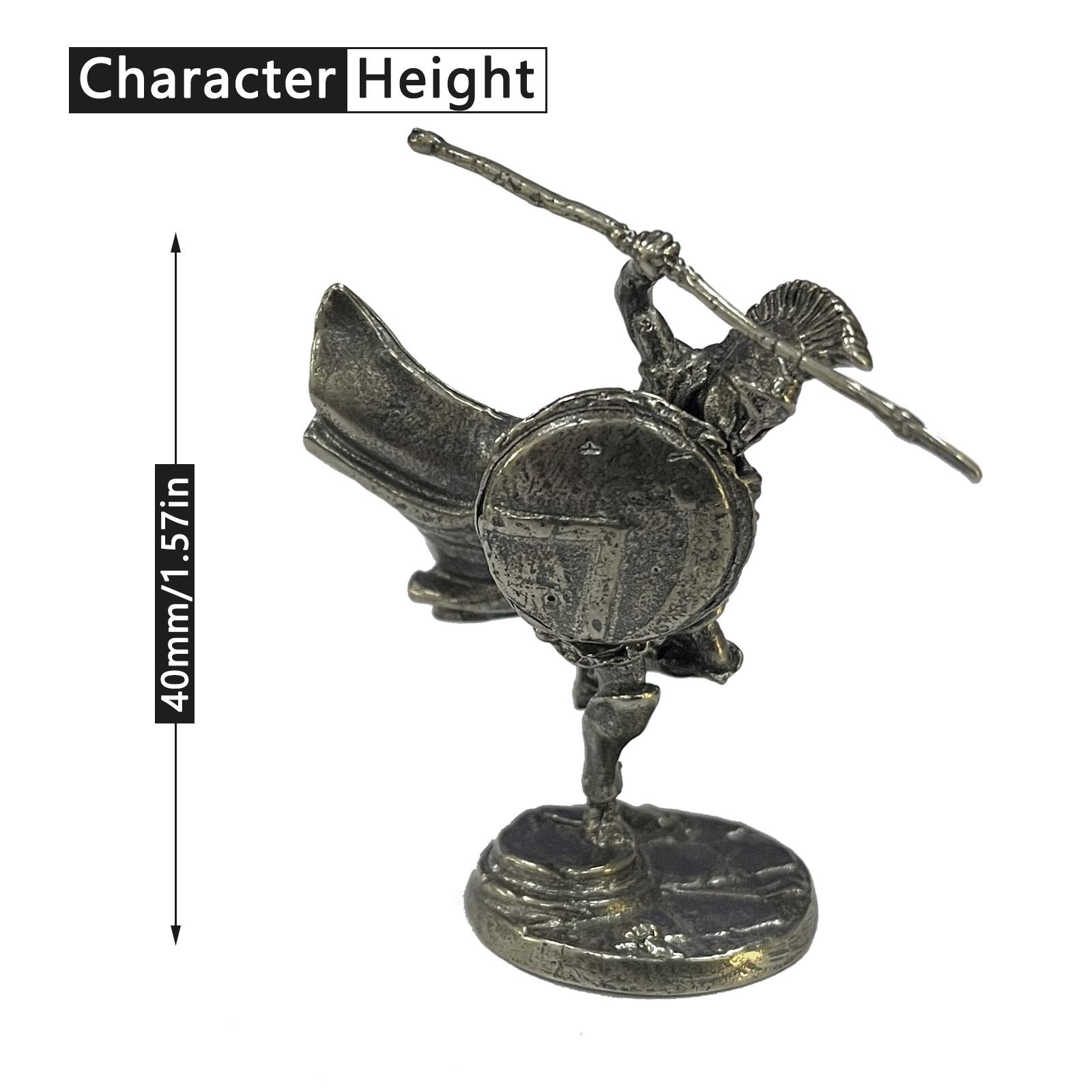 

1 шт. Древние белые латунные спартанские римские солдаты, миниатюрные фигурки, винтажные металлические солдаты, модель статуи, настольное украшение, подарок