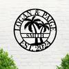 Personalized Metal Wall Art Beach Palm Tree Name Sign Home Office Decor Gift
