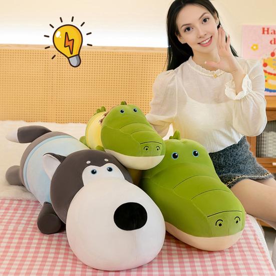 Crocodile Plush Doll Long Body Pillow for Hugging Supportive Waist And Back Cushion Soft Skin-Friendly Sleeping Pillow for Kids Adults