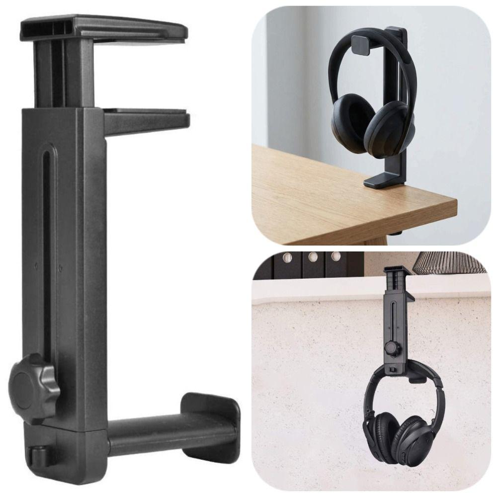 Rotatable Under Desk Earphone Stand Adjustable Headphone Organizers  Headphone Storage