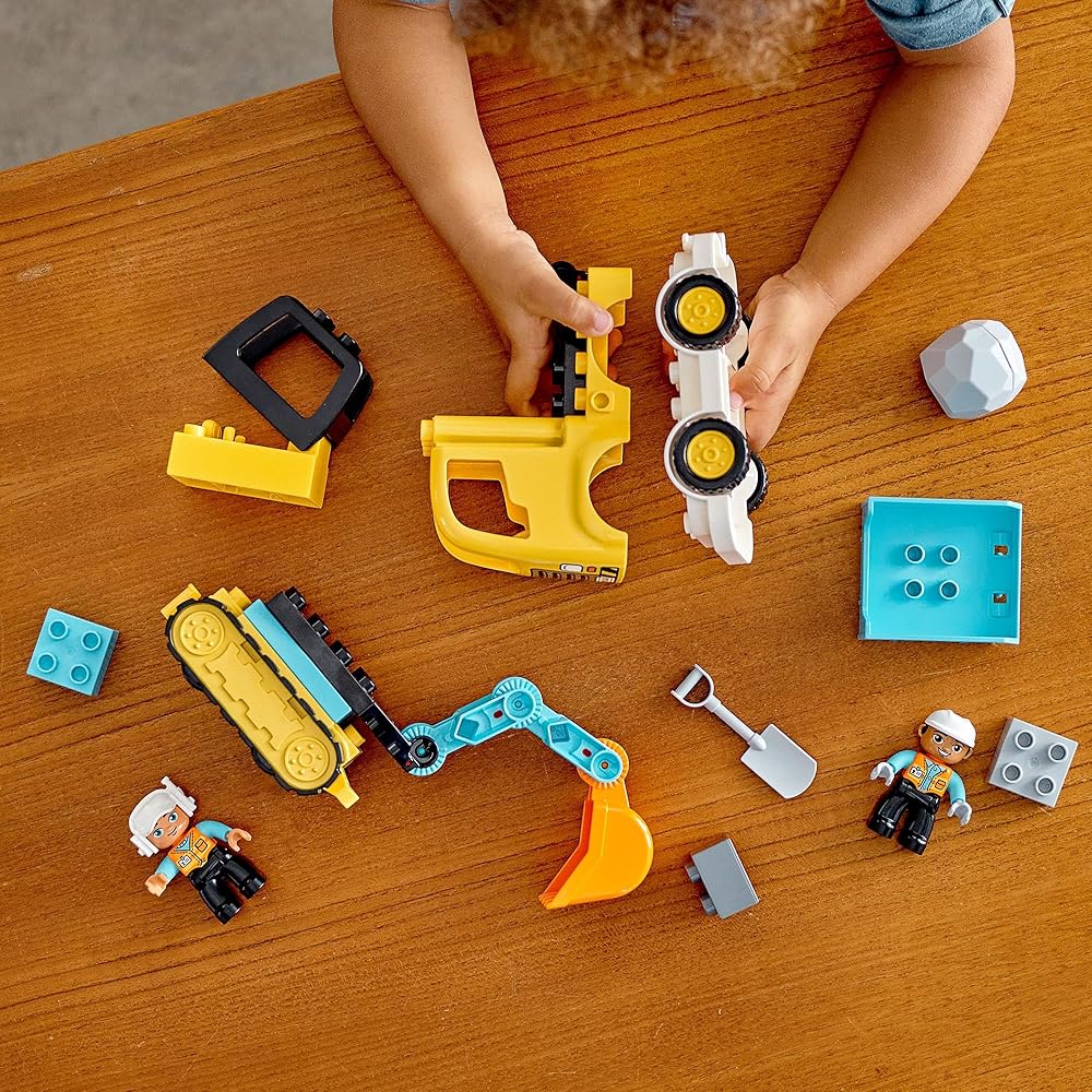 LEGO DUPLO Truck and Excavator Toy Set for Kids 1.5 To 4 Years Building Blocks Vehicle Playset 10931