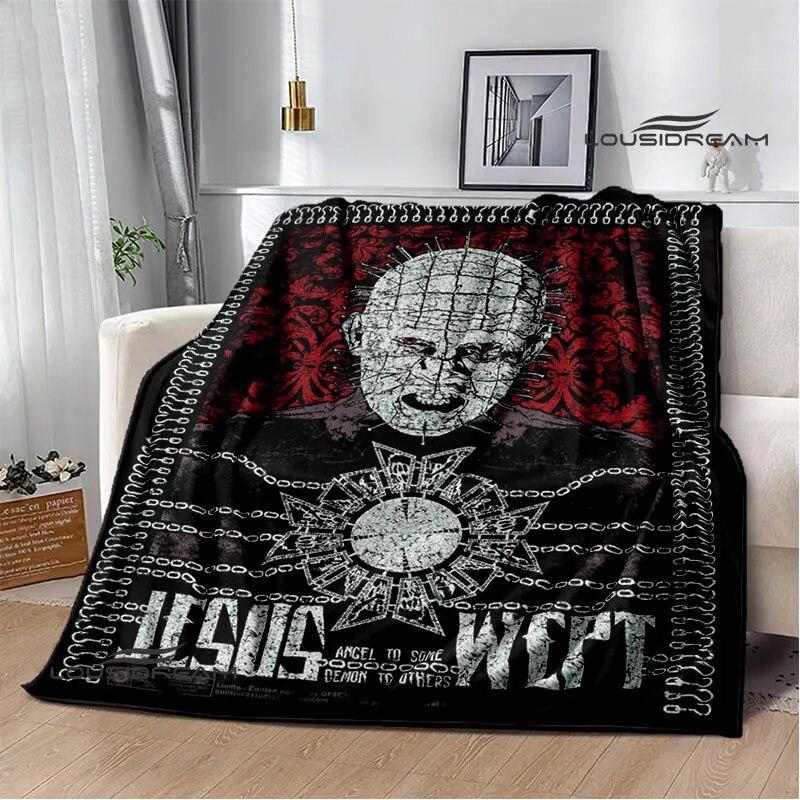 hellraiser horror print blanket picnic blanket thin blanket flannel soft and comfortable home travel bed blanket birthday gift