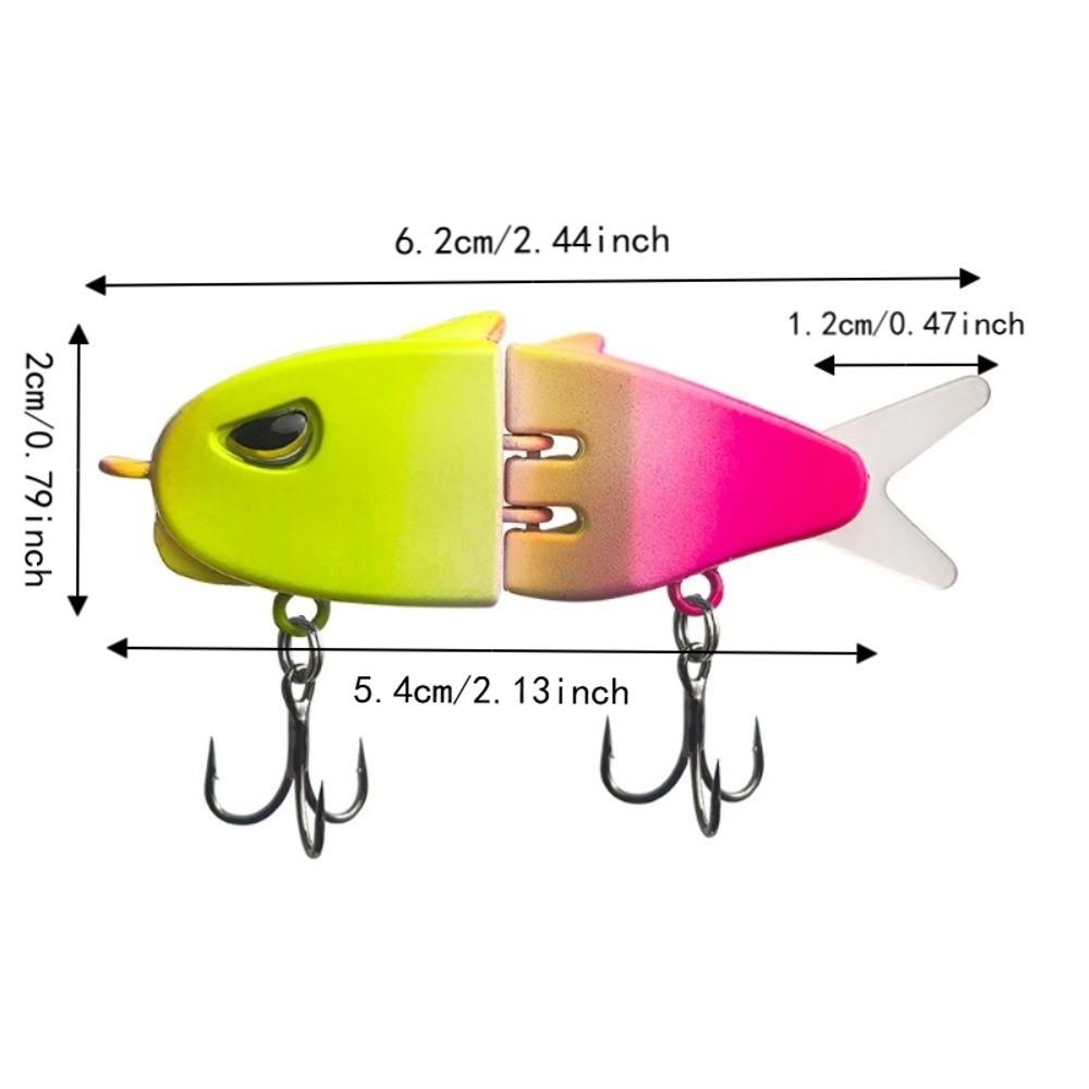 5PCS with Double Treble Hooks Mini Glide Bait with 3D Eyes Swimming Bait  Pike Fishing
