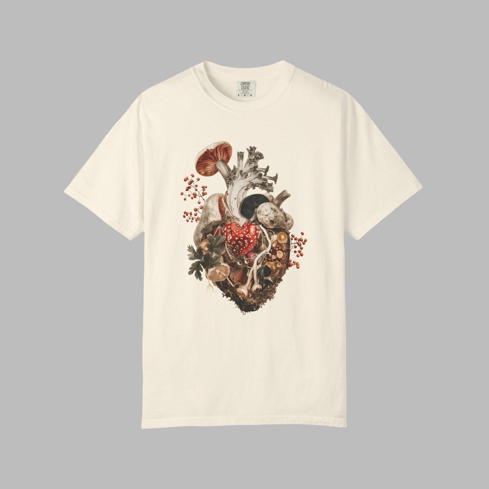 Organic Plant Heart Retro Collage T-Shirt M