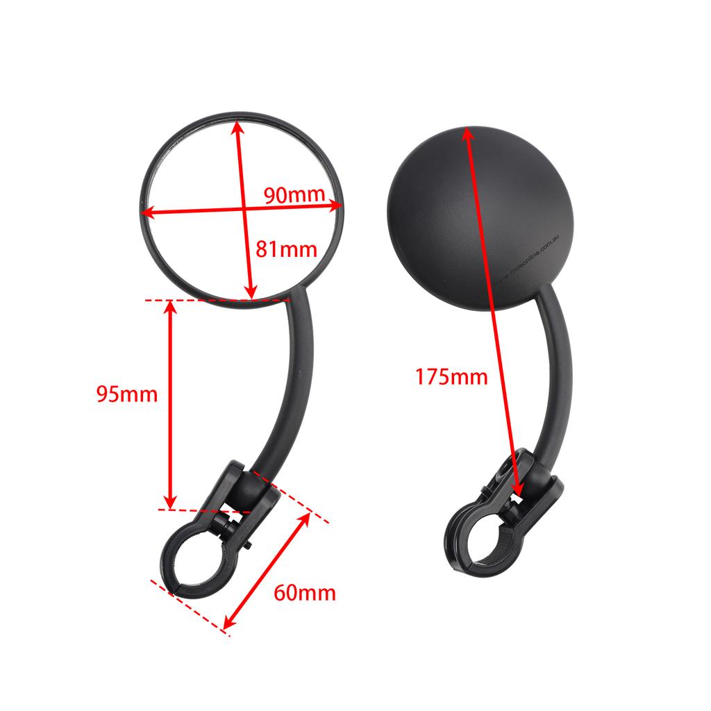 Coppia Specchietti Enduro Pieghevoli a Morsetto Adatti per Moto Dual Sport, ATV, Moto da Cross