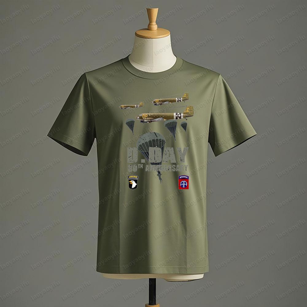 1944 DDay Anniversary Normandy Funny Graphic Vintage Mens TShirt Men Crewneck Cotton Short Sleeve Summer Daily Life Tee Tops