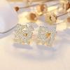 Luxury full diamond stud earrings simple personality fashion generous high sense women stud earrings